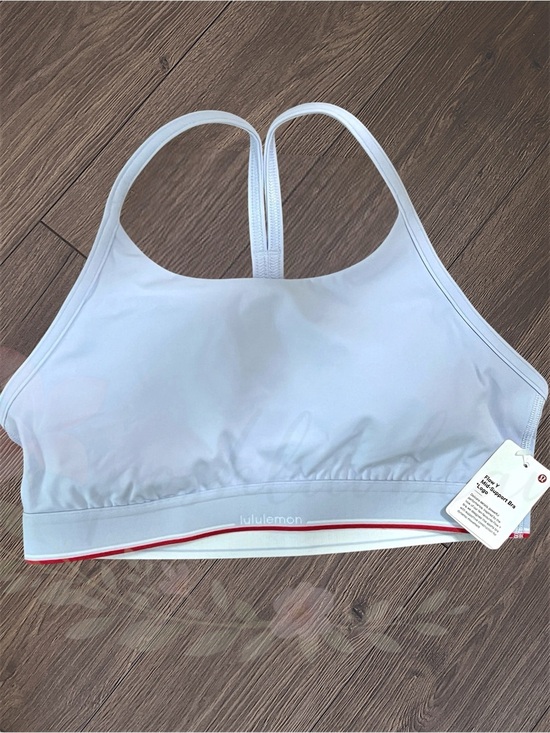 lululemon athletica Other - Lululemon Flow Y Bra Light Serene Blue Red Stripe B/C Cup NWT Tennis Yoga